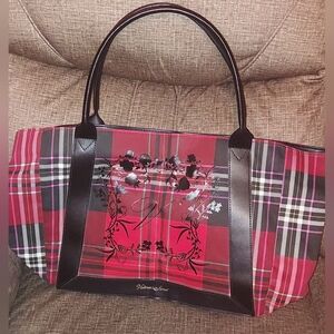 Victoria's Secret Red Plaid Tote Bag
